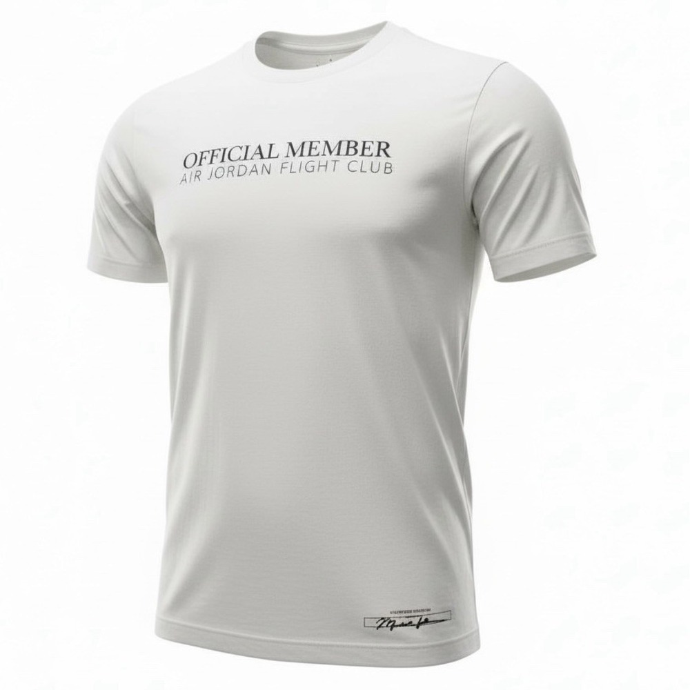 Nike Air Jordan Flight Club Official Member Two-Sided T-shirt White Men's Size M